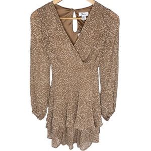 Japna Animal Print Long Sleeve Dress Size Small